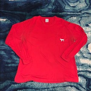 RED LONG SLEEVED PINK SHIRT!!!